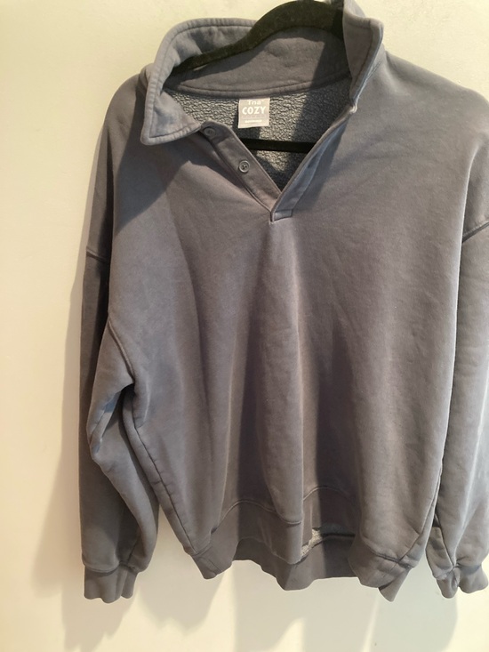 TNA Aritzia Tops - TNA Aritzia Cozy Boyfriend Button-Up in Slate Gray medium oversized